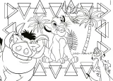 Oboustranné puzzle pro děti Lisciani MAXI 60 dílků Lví král (s omalovánkou)
