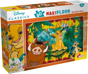 Oboustranné puzzle pro děti Lisciani MAXI 60 dílků Lví král (s omalovánkou)