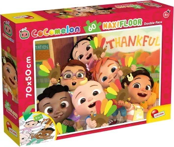 Oboustranné puzzle pro děti Lisciani MAXI 60 dílků Cocomelon (s omalovánkou)
