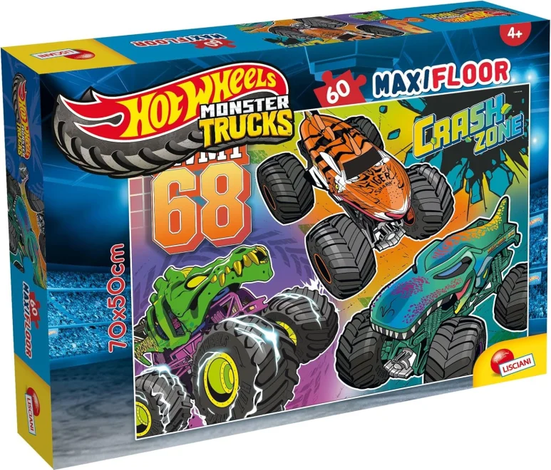 Puzzle pro děti Lisciani MAXI 60 dílků Hot Wheels Monster Trucks