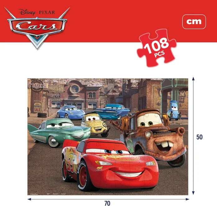 Oboustranné puzzle pro děti Lisciani MAXI 108 dílků Cars - Auta (s omalovánkou)