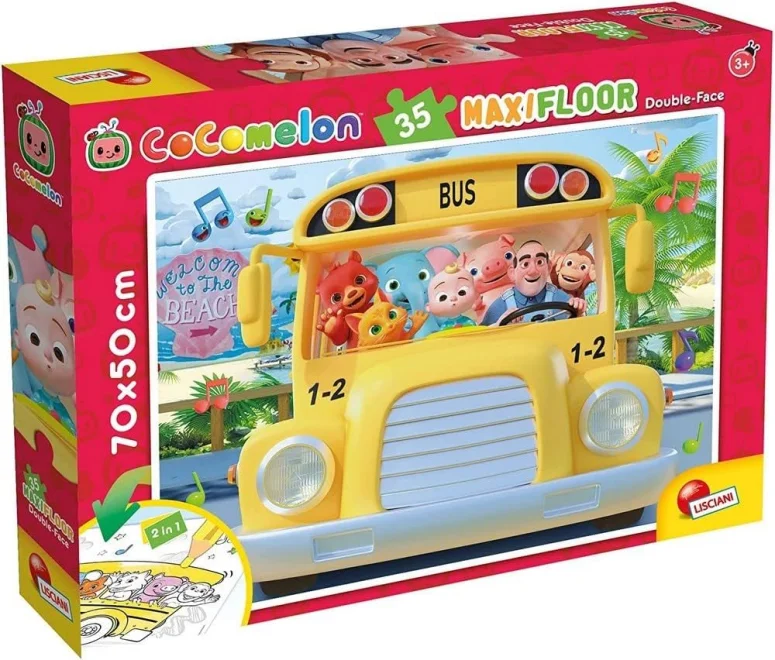 Oboustranné puzzle pro děti Lisciani MAXI 35 dílků Cocomelon (s omalovánkou)
