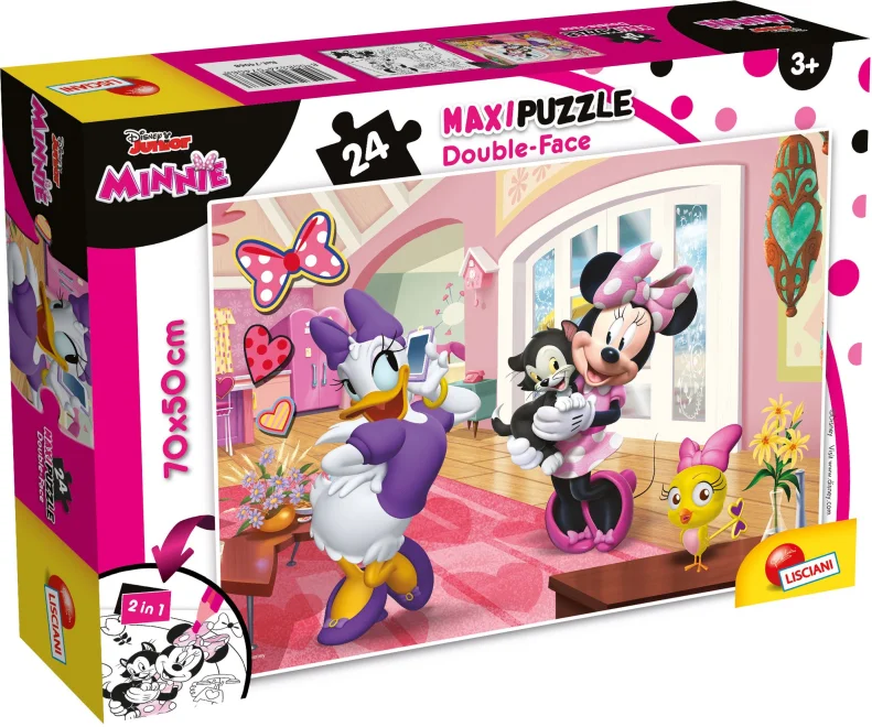 Oboustranné puzzle pro děti Lisciani MAXI 24 dílků Minnie (s omalovánkou)