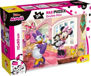 Oboustranné puzzle pro děti Lisciani MAXI 24 dílků Minnie (s omalovánkou)
