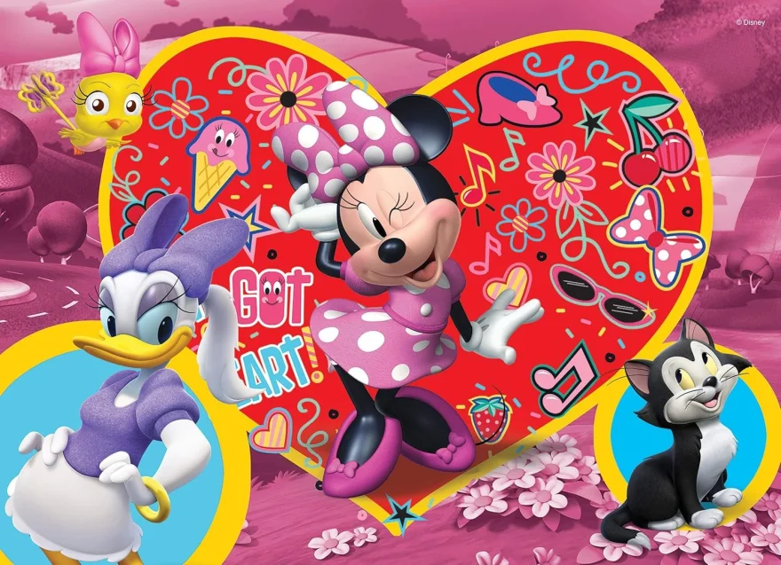 Oboustranné puzzle pro děti Lisciani MAXI 108 dílků Minnie (s omalovánkou)