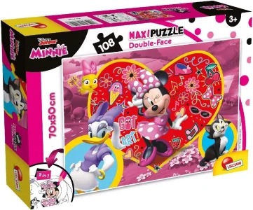 Oboustranné puzzle pro děti Lisciani MAXI 108 dílků Minnie (s omalovánkou)