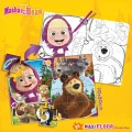 Oboustranné puzzle pro děti Lisciani MAXI 24 dílků Máša a medvěd (s omalovánkou)