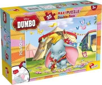 Oboustranné puzzle pro děti Lisciani MAXI 35 dílků Dumbo (s omalovánkou)