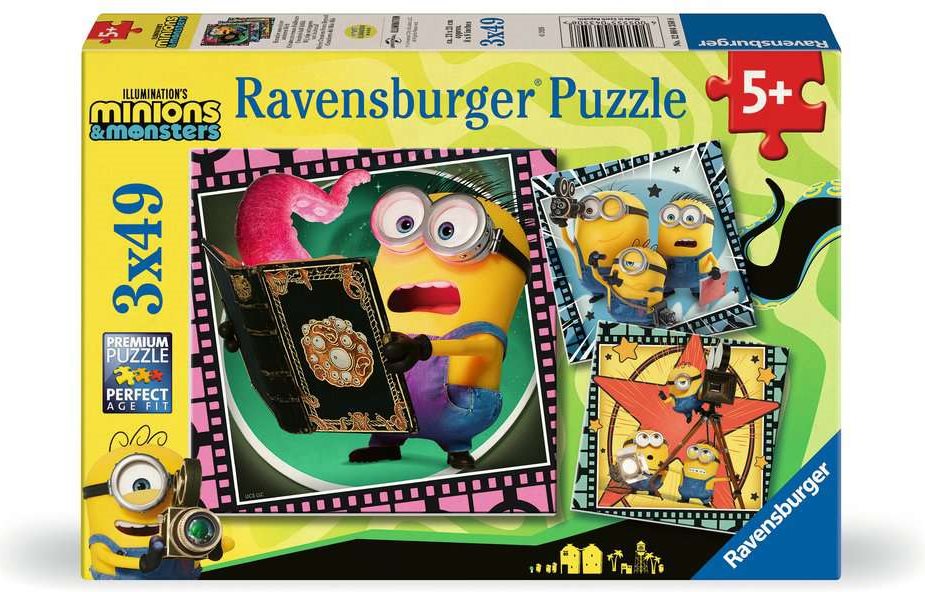 Puzzle pro děti Ravensburger 3x49 dílků Mimoni a monstra