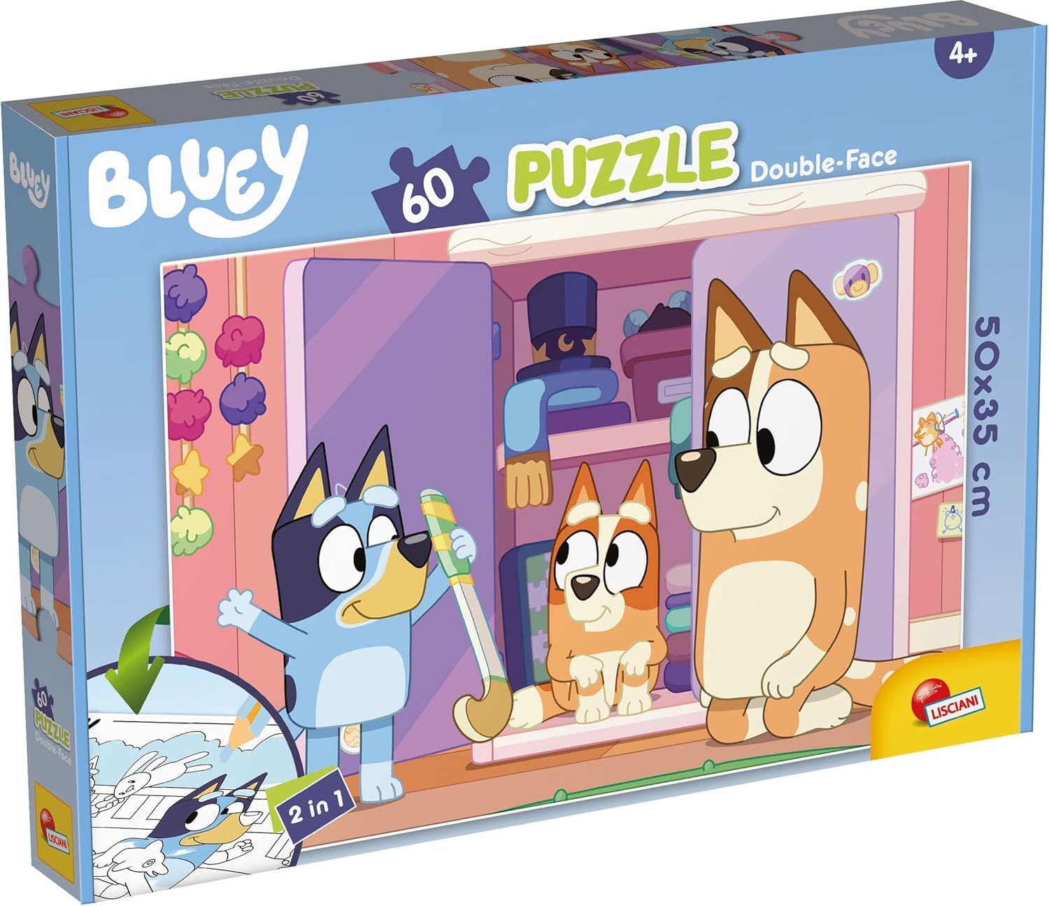Oboustranné puzzle plus 60 dílků Bluey