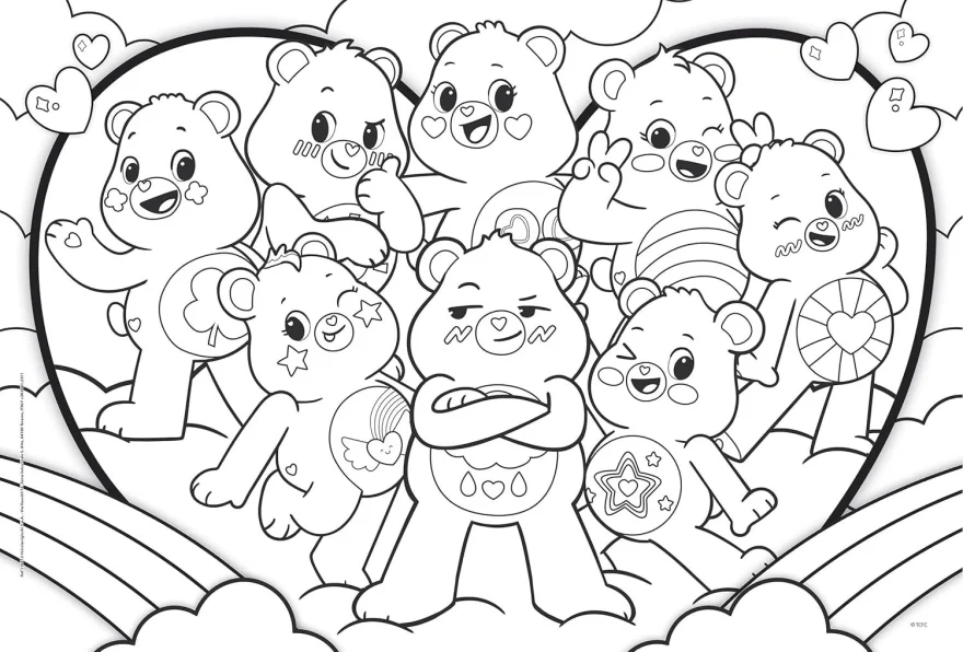 Oboustranné puzzle pro děti Lisciani Plus 60 dílků Care Bears (s omalovánkou)