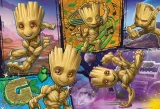 Oboustranné puzzle pro děti Lisciani Plus 250 dílků Marvel Strážci Galaxie: Groot (s omalovánkou)