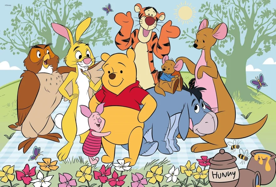 Oboustranné puzzle pro děti Lisciani Plus 250 dílků Medvídek Pú (s omalovánkou)
