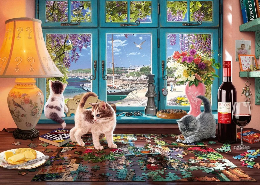 Puzzle Ravensburger 1000 dílků Stůl puzzlaře