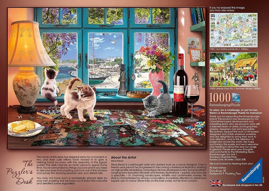 Puzzle Ravensburger 1000 dílků Stůl puzzlaře
