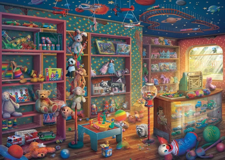 Puzzle Ravensburger 1000 dílků Abandoned: Hračkářství v troskách