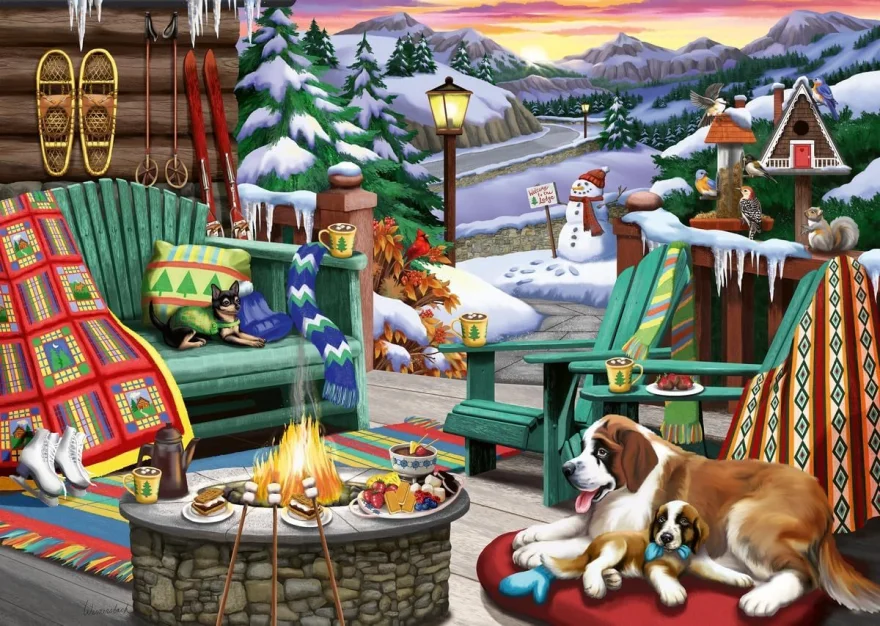 Puzzle Ravensburger 1000 dílků Po celém dni na sněhu