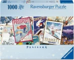 Panoramatické puzzle Ravensburger 1000 dílků Staré lyžařské plakáty