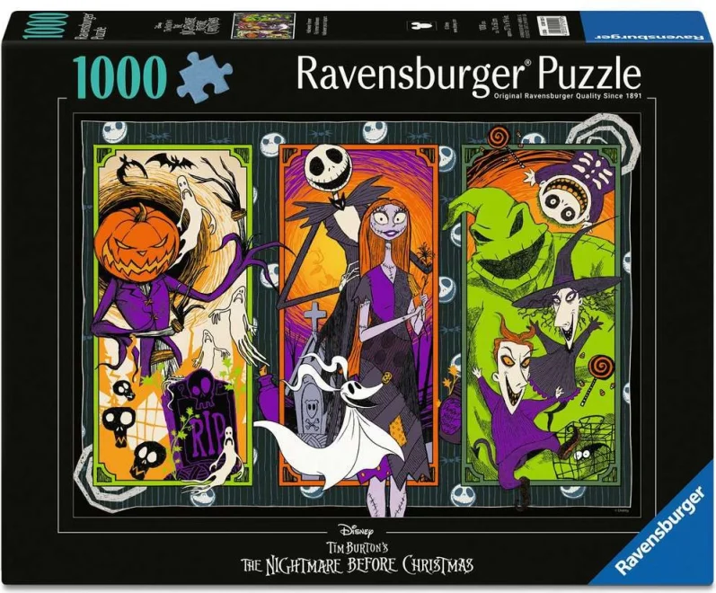 Puzzle Ravensburger 1000 dílků Ukradené Vánoce Tima Burtona