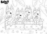 Oboustranné ECO puzzle Lisciani MAXI 24 dílků Bluey: Stan na pláži (s omalovánkou)