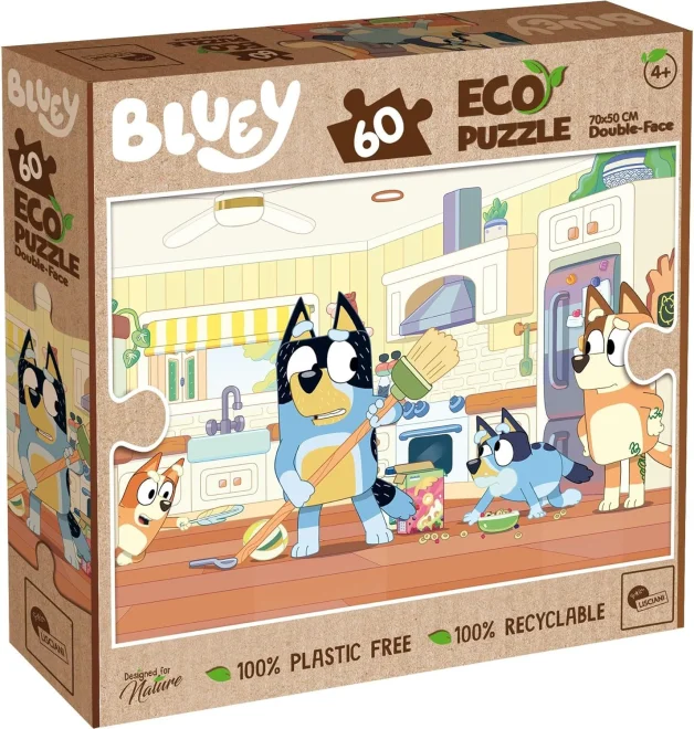 Oboustranné ECO puzzle Lisciani MAXI 60 dílků Bluey (s omalovánkou)