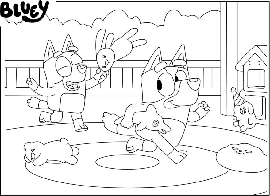 Oboustranné ECO puzzle Lisciani 24 dílků Bluey a Bingo (s omalovánkou)
