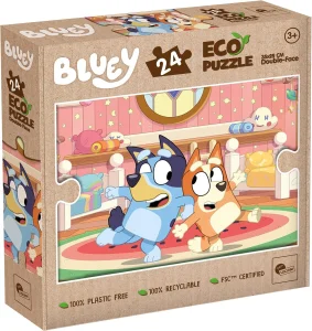 Oboustranné ECO puzzle Lisciani 24 dílků Bluey a Bingo (s omalovánkou)