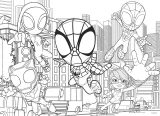 Oboustranné puzzle pro děti Lisciani 24 dílků Spidey a jeho úžasní přátelé (s omalovánkou)