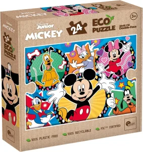 Oboustranné ECO puzzle Lisciani 24 dílků Myšák Mickey (s omalovánkou)