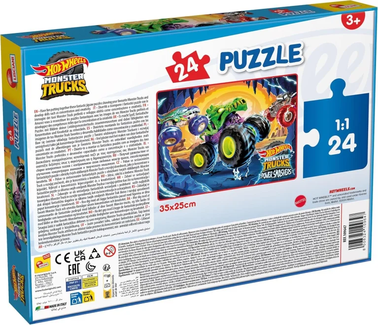 Puzzle pro děti Lisciani 24 dílků Hot Wheels: Monster Trucks