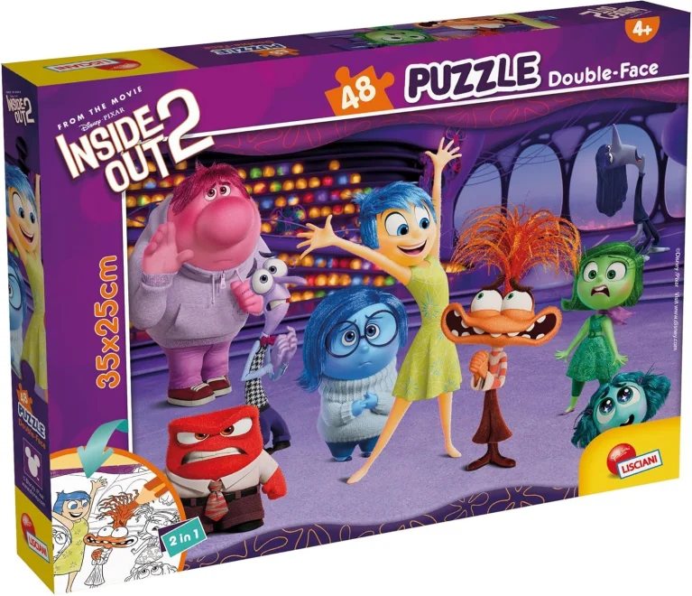 Oboustranné puzzle pro děti Lisciani 48 dílků V hlavě 2 (s omalovánkou)
