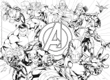 Oboustranné puzzle pro děti Lisciani 60 dílků Marvel Avengers (s omalovánkou)