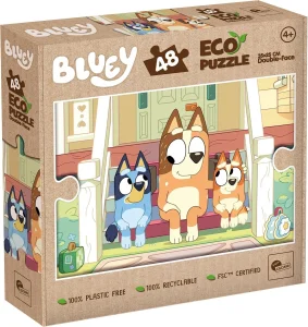 Oboustranné ECO puzzle Lisciani 48 dílků Bluey (s omalovánkou)