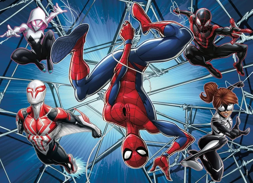 Oboustranné puzzle pro děti Lisciani 60 dílků Spider-Man (s omalovánkou)