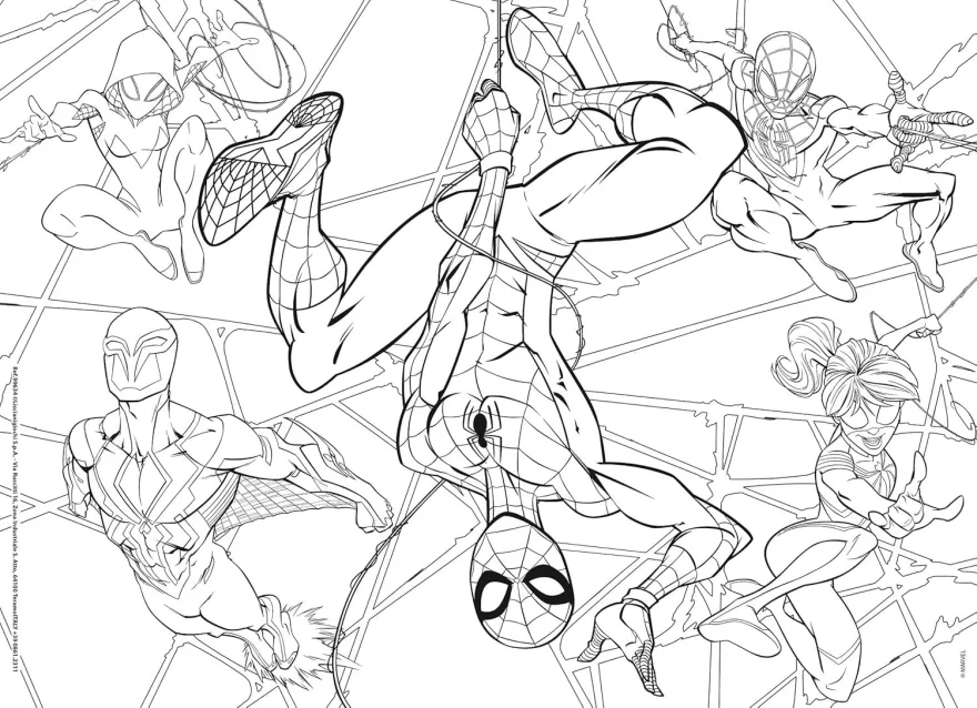 Oboustranné puzzle pro děti Lisciani 60 dílků Spider-Man (s omalovánkou)