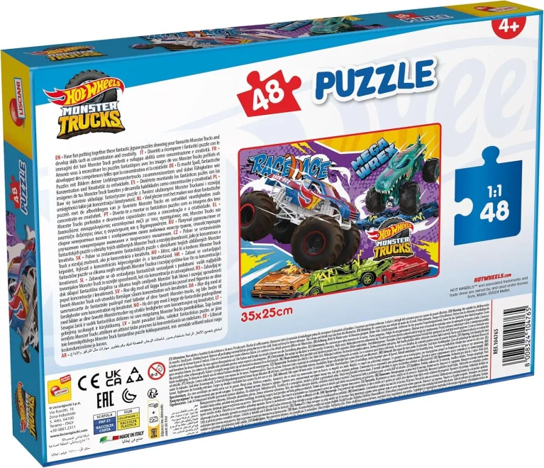 Puzzle pro děti Lisciani 48 dílků Hot Wheels: Monster Trucks