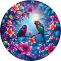 Kulaté puzzle Bluebird 501 dílků Ptáci na větvi