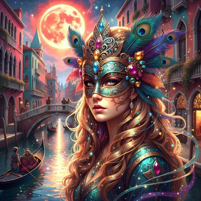 Čtvercové puzzle Bluebird 1000 dílků Karneval v Benátkách