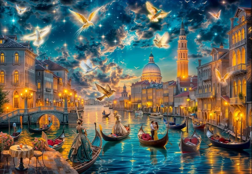 Puzzle Bluebird 1000 dílků Kouzelný výlet do Benátek