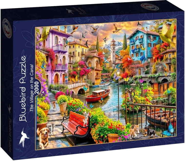 Puzzle Bluebird 2000 dílků Vesnice na kanále