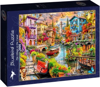 Puzzle Bluebird 2000 dílků Vesnice na kanále