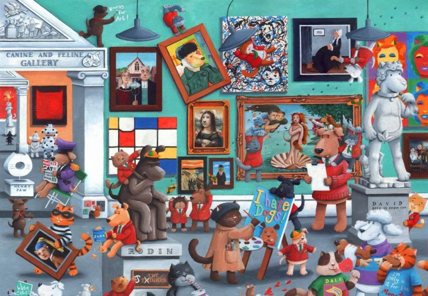Puzzle Bluebird 1000 dílků Galerie umění koček a psů