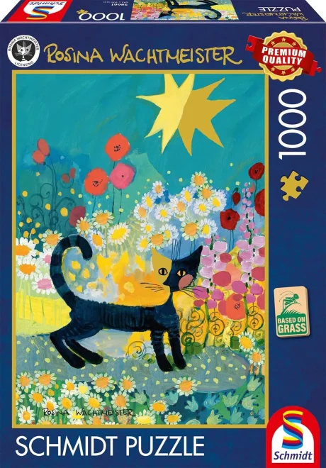 Puzzle Schmidt 1000 dílků Rosina Wachtmeister - Kočka v moři květů