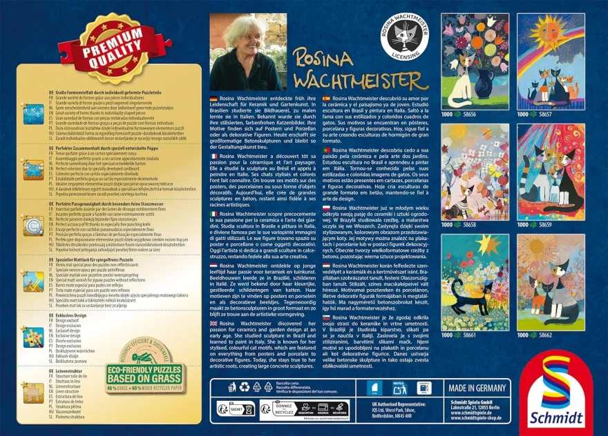 Puzzle Schmidt 1000 dílků Rosina Wachtmeister - Kočka v moři květů