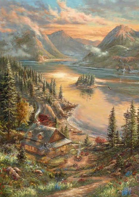 Puzzle Schmidt 500 dílků Thomas Kinkade - Nádhera u jezera