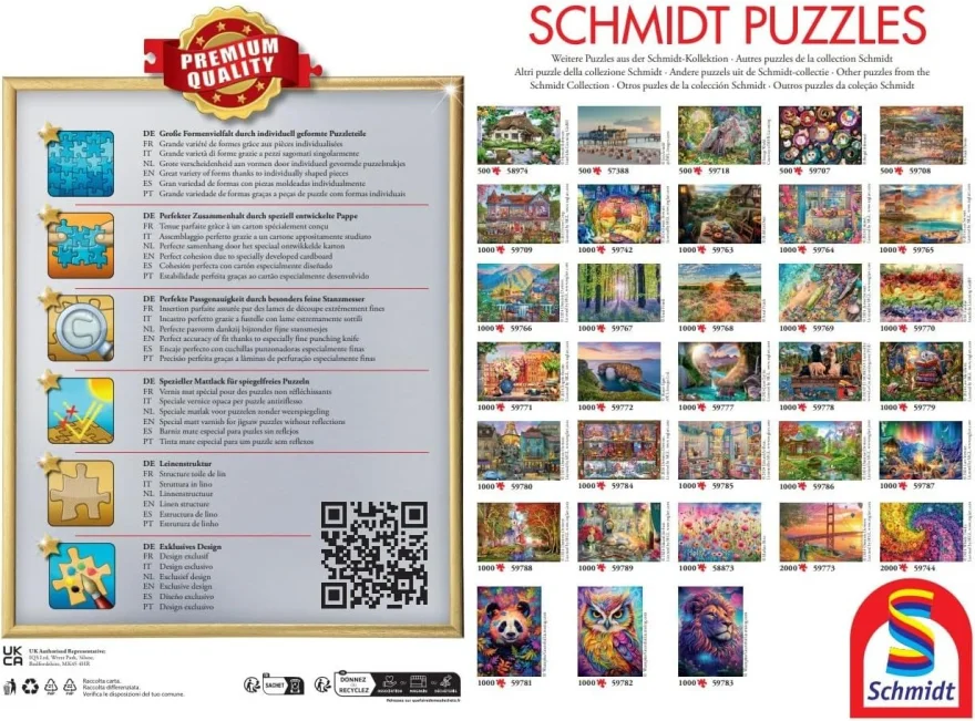 Puzzle Schmidt 1000 dílků Panda v duhovém lese