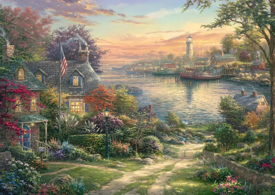 Puzzle Schmidt 1000 dílků Thomas Kinkade - Přístav v Nové Anglii