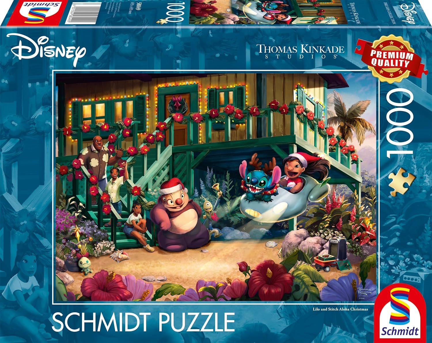 Puzzle Schmidt 1000 dílků T. Kinkade - Disney: Lilo a Stitch Aloha Vánoce