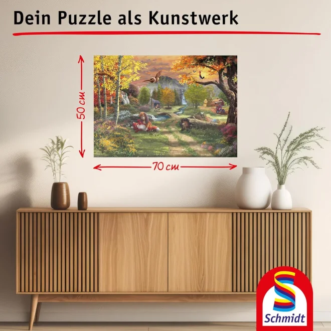 Puzzle Schmidt 1000 dílků T. Kinkade - Disney: Liška a pes