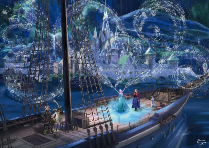 Puzzle Schmidt 1000 dílků T. Kinkade - Disney: Ledové království Láska a kouzla